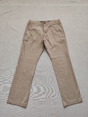 Marc Anthony Men Chino Pants Sz 30 Khaki Tan 100% Cotton Straight Leg Flat Front